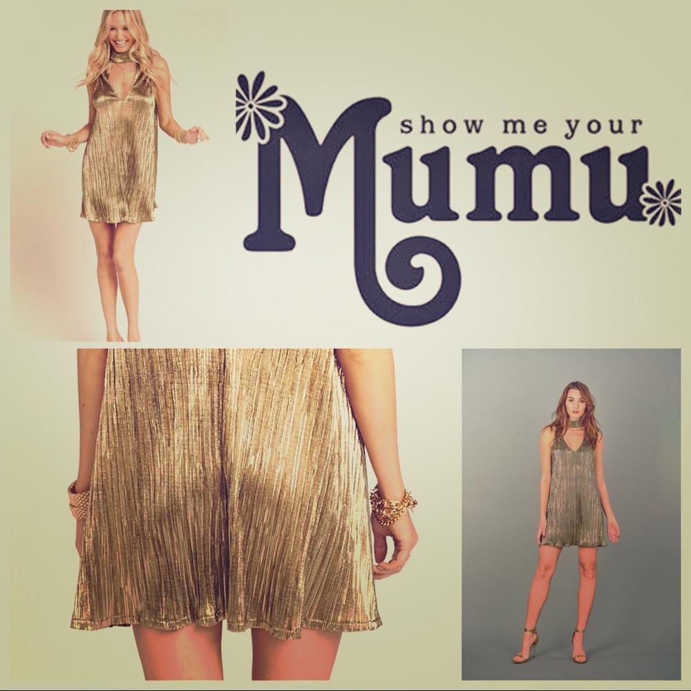 NWT show me your mumu Choker Friday Gold Dress - Picture 3 of 8